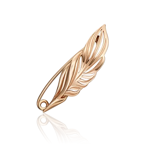 Брошь «Перо» из красного золота 04-0224-00-000-1110