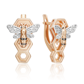 Серьги «Секрет благополучия» с английским замком из красного золота 02-5311-00-000-1110