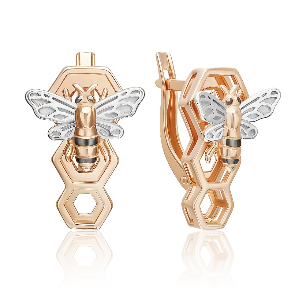 Серьги «Секрет благополучия» с английским замком из красного золота 02-5311-00-000-1110