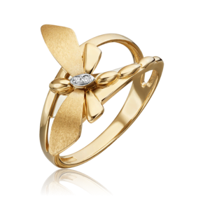 Кольцо «Стрекоза. Ценность настоящего» из комбинированного золота с бриллиантами 01-5494-00-101-1121