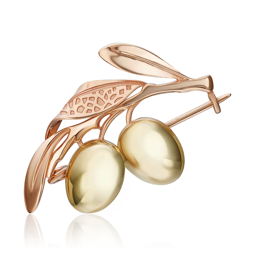 Брошь «Оливки» из комбинированного золота 04-0189-00-000-1113-42