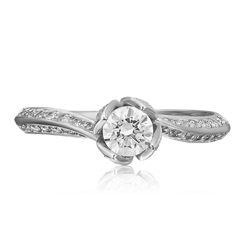 Помолвочное кольцо из белого золота с фианитами 01-4725-00-501-1120-38