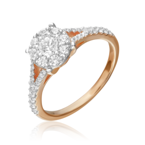 Кольцо из комбинированного золота с фианитами