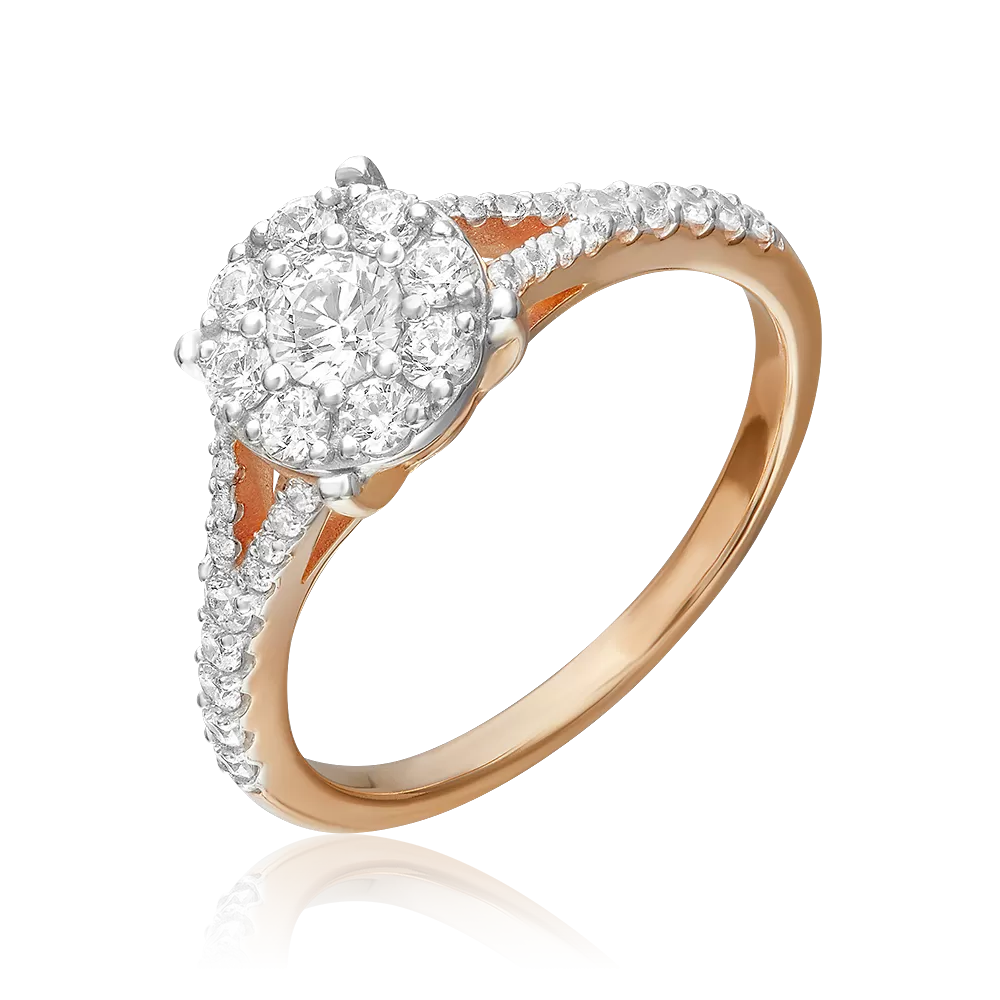 Кольцо из комбинированного золота с фианитами 01-4730-00-501-1111-38