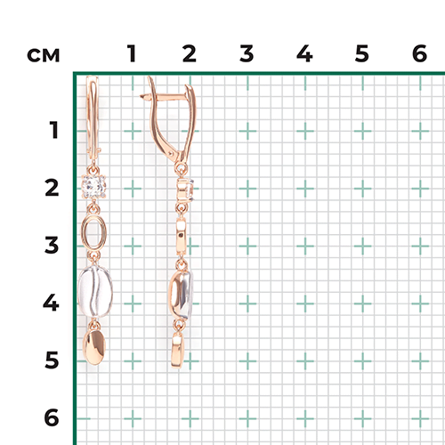 Серьги с английским замком из комбинированного золота с натуральным топазом white 02-4914-01-201-1111