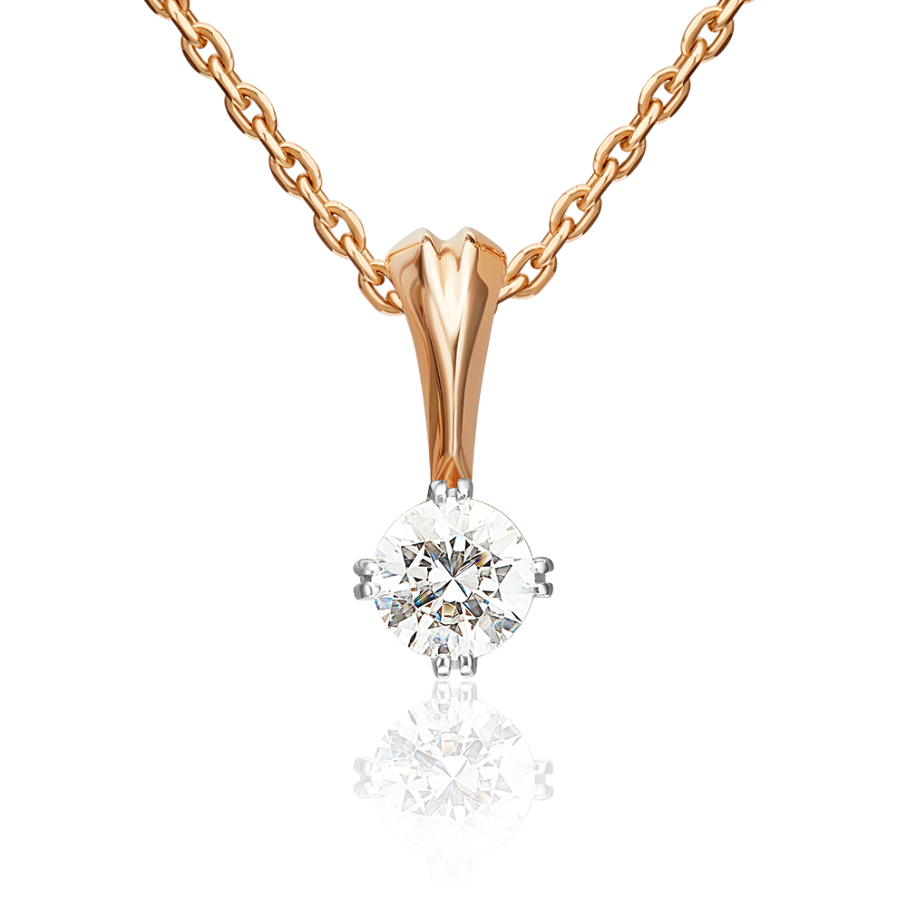 Подвеска из комбинированного золота с фианитом 03-0182-00-501-1111-38