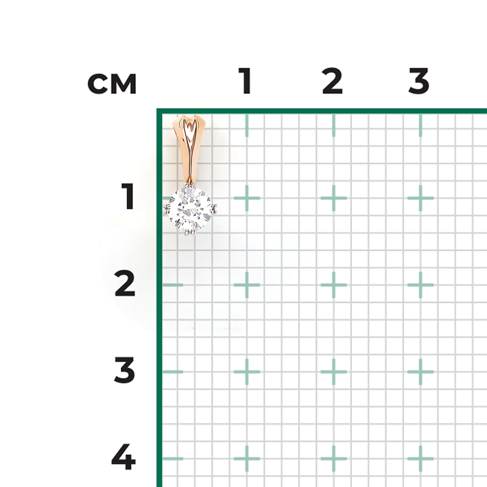 Подвеска из комбинированного золота с фианитом 03-0182-00-501-1111-38