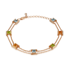 Браслет из красного золота с миксом камней 05-0635-00-230-1110-57