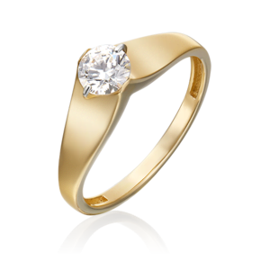 Кольцо из лимонного золота с фианитом 01-5369-00-501-1130-38