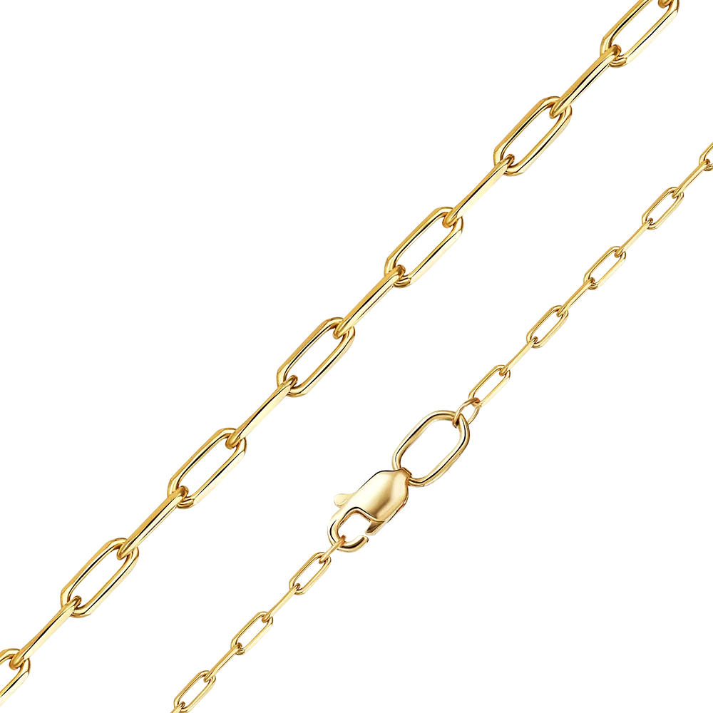 Цепь из лимонного золота с алмазной гранью (плетение «Якорное удлинённое») 21-4113-040-1130-17