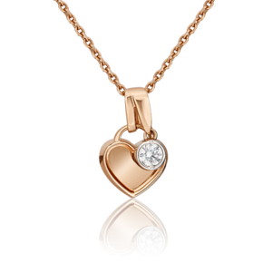 Подвеска «Сердце» из комбинированного золота с фианитом 03-3092-00-401-1111-03