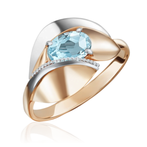 Кольцо из комбинированного золота с топазом 01-5081-00-201-1111-46
