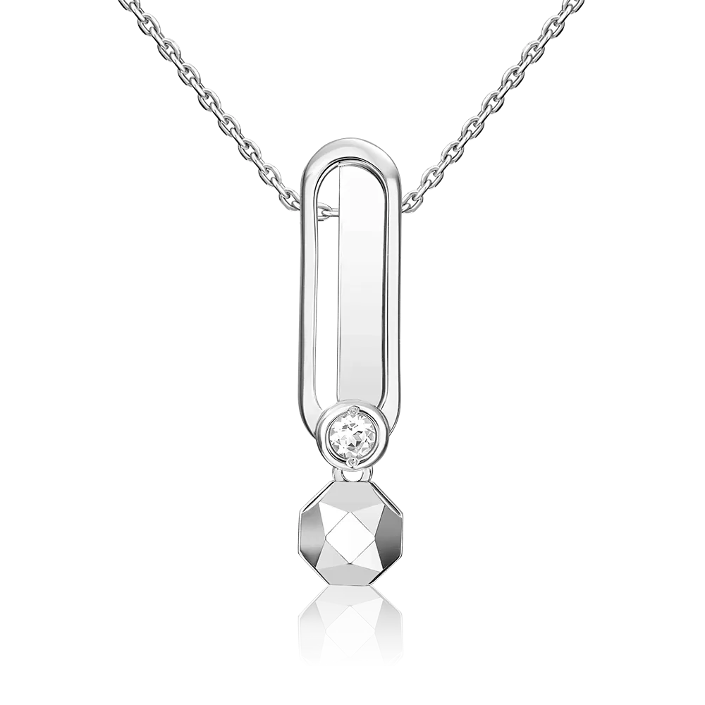 Подвеска из белого золота с натуральным топазом white 03-3383-00-201-1120