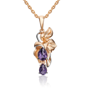 Подвеска «Цветок» из красного золота с аметистами 03-2963-00-203-1110-46