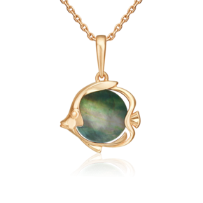 Подвеска «Тропическая рыбка» из красного золота с перламутром 03-3607-00-746-1110