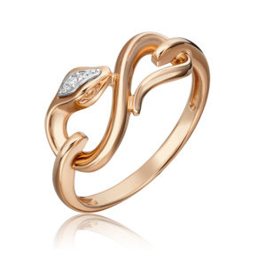 Кольцо «Змея. Безграничность возможностей» из комбинированного золота с бриллиантами 01-5497-00-101-1111