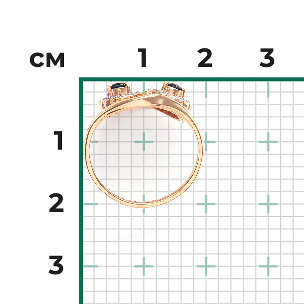 Кольцо из красного золота с сапфирами и бриллиантами 01-5523-00-105-1110-30