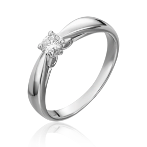 Помолвочное кольцо из белого золота с бриллиантом