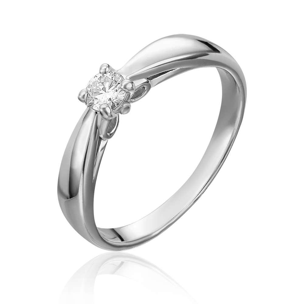 Помолвочное кольцо из белого золота с бриллиантом 01-1594-00-101-1120-30