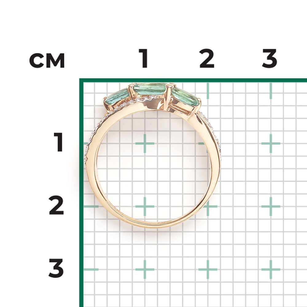 Кольцо из красного золота с изумрудами и бриллиантами 01-1544-00-106-1110-30