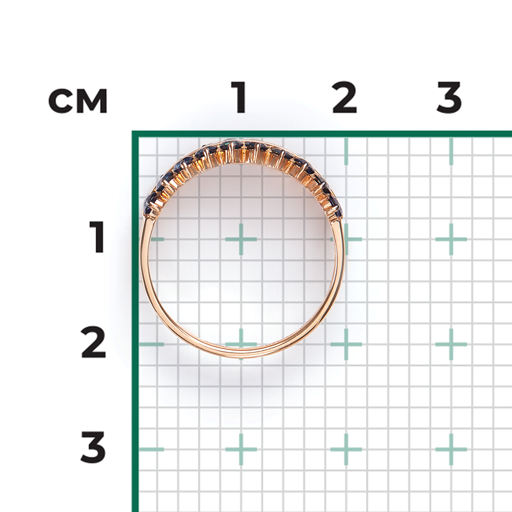 Кольцо из красного золота с сапфирами и бриллиантами 01-1550-00-105-1110-30