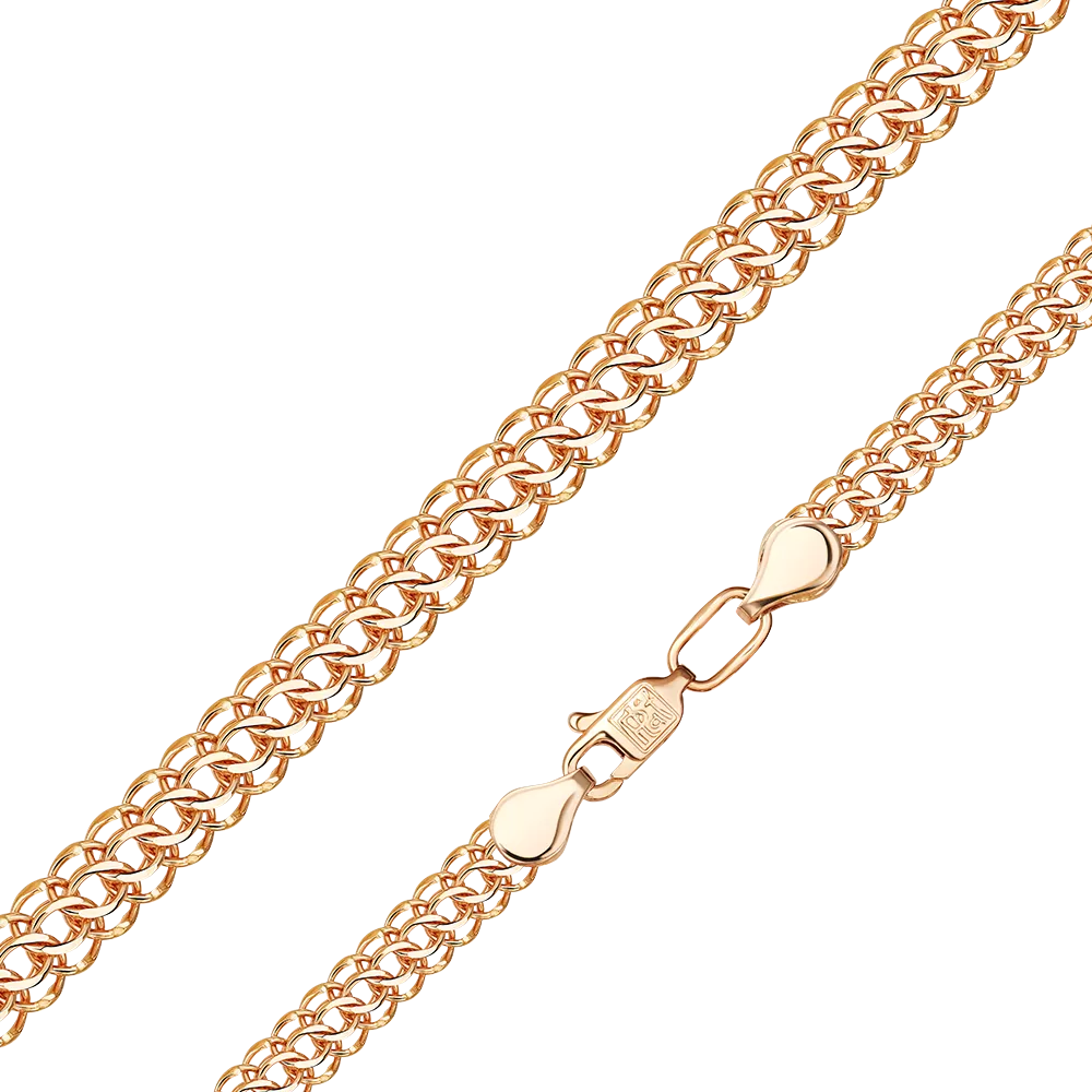 Цепь из красного золота с алмазной гранью (плетение «Питон») 21-2803-050-1110