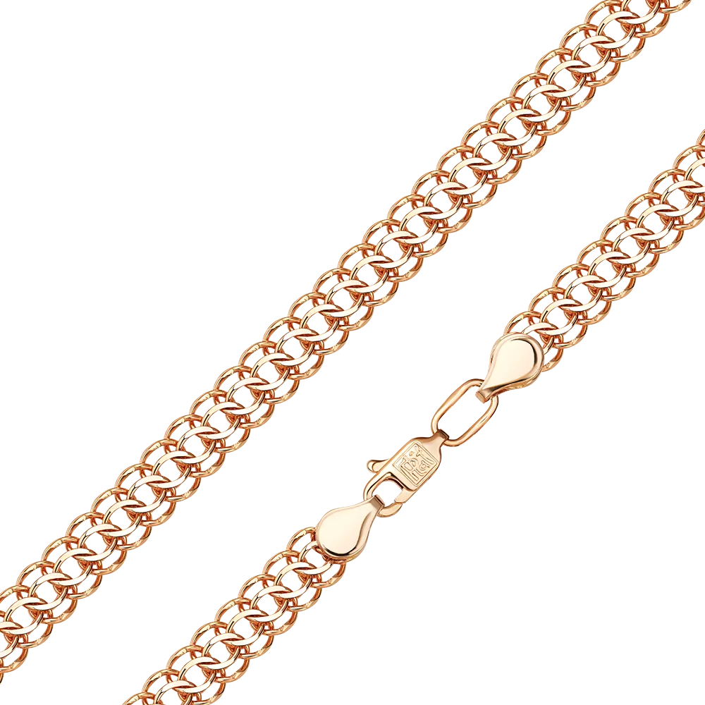 Цепь из красного золота с алмазной гранью (плетение «Питон») 21-2803-060-1110