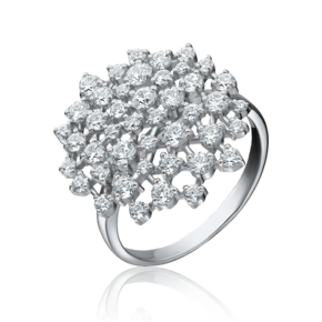 Кольцо из белого золота с фианитами 01-3666-00-501-1120-38