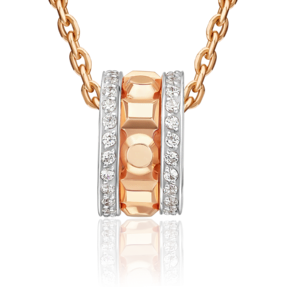 Подвеска-бегунок из красного золота с фианитами 03-3654-00-401-1110