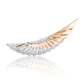 Брошь «Крыло» из красного золота с фианитами 04-0093-00-401-1110-24