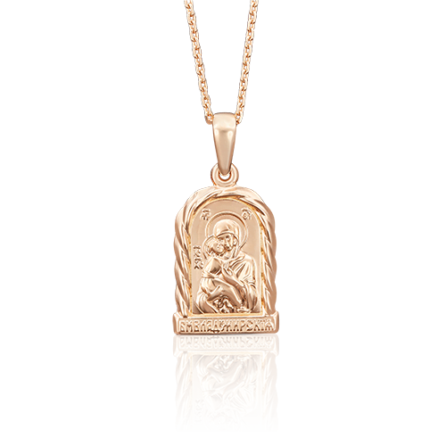 Иконка «Божия Матерь Владимирская» из красного золота 03-2397-00-000-1110-42