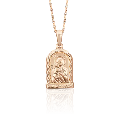 Иконка «Божия Матерь Владимирская» из красного золота 03-2397-00-000-1110-42