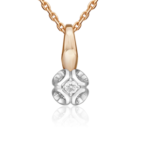 Подвеска из комбинированного золота с бриллиантом 03-3516-00-101-1111