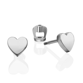Серьги-пусеты «Сердца» из белого золота 02-4515-00-000-1120-02