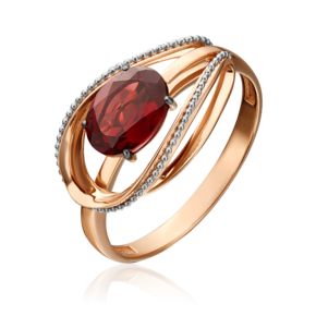 Кольцо из комбинированного золота с гранатом 01-5390-00-204-1111-57