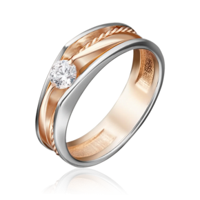 Кольцо из комбинированного золота с бриллиантом 01-5130-00-101-1111-30