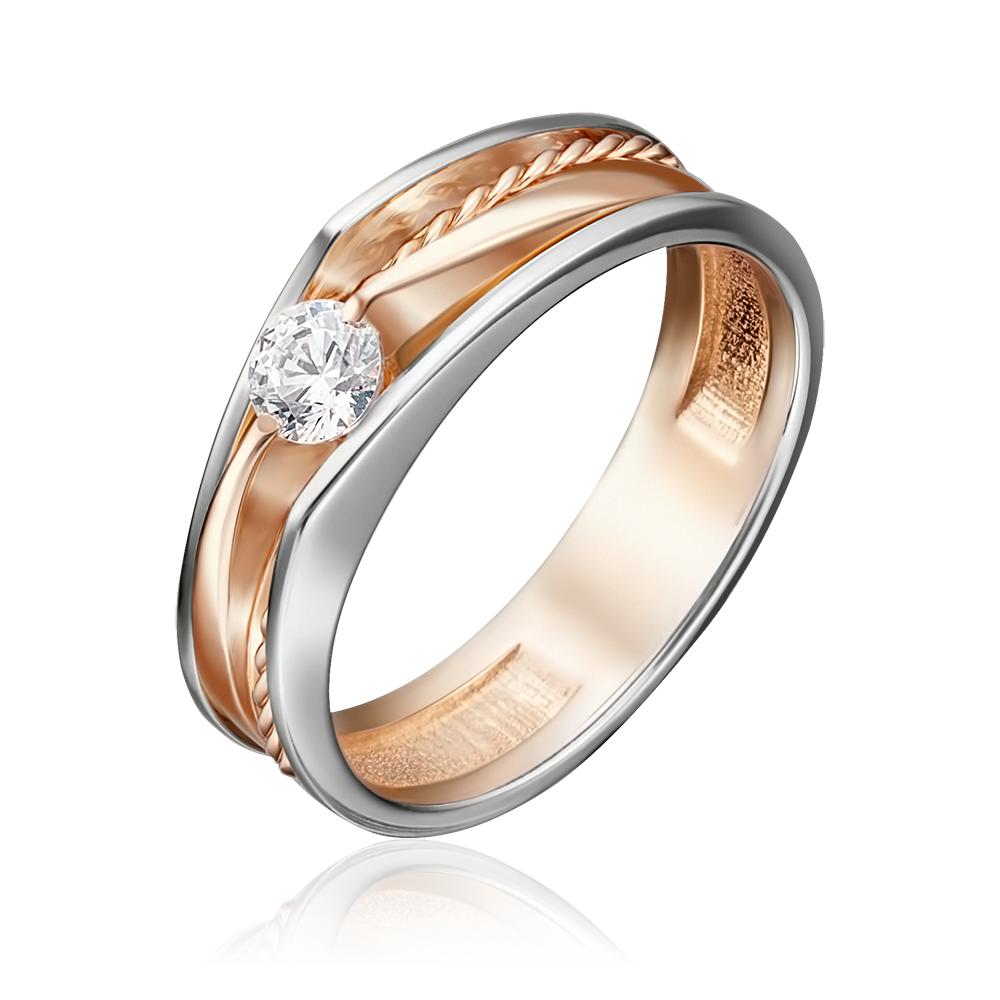 Кольцо из комбинированного золота с бриллиантом 01-5130-00-101-1111-30