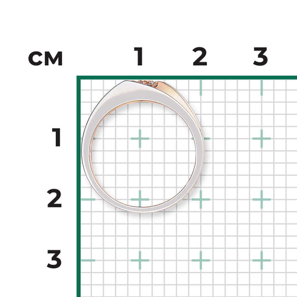 Кольцо из комбинированного золота с бриллиантом 01-5130-00-101-1111-30