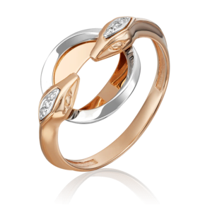 Кольцо «Змеи. Безграничность возможностей» из комбинированного золота с бриллиантами 01-5500-00-101-1111