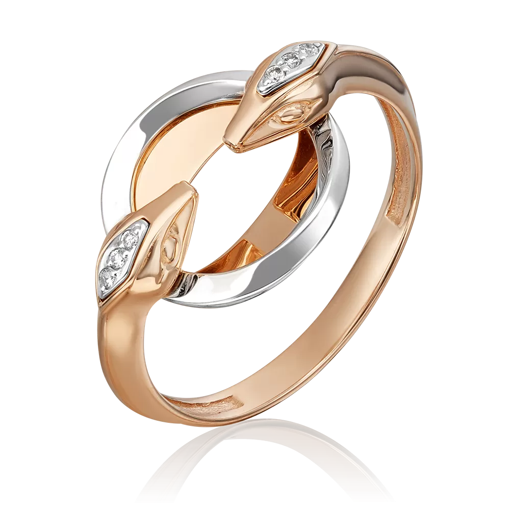 Кольцо «Змеи. Безграничность возможностей» из комбинированного золота с бриллиантами 01-5500-00-101-1111