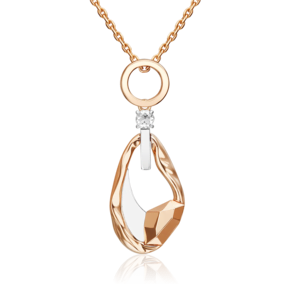 Подвеска из комбинированного золота с натуральным топазом white 03-3370-00-201-1111