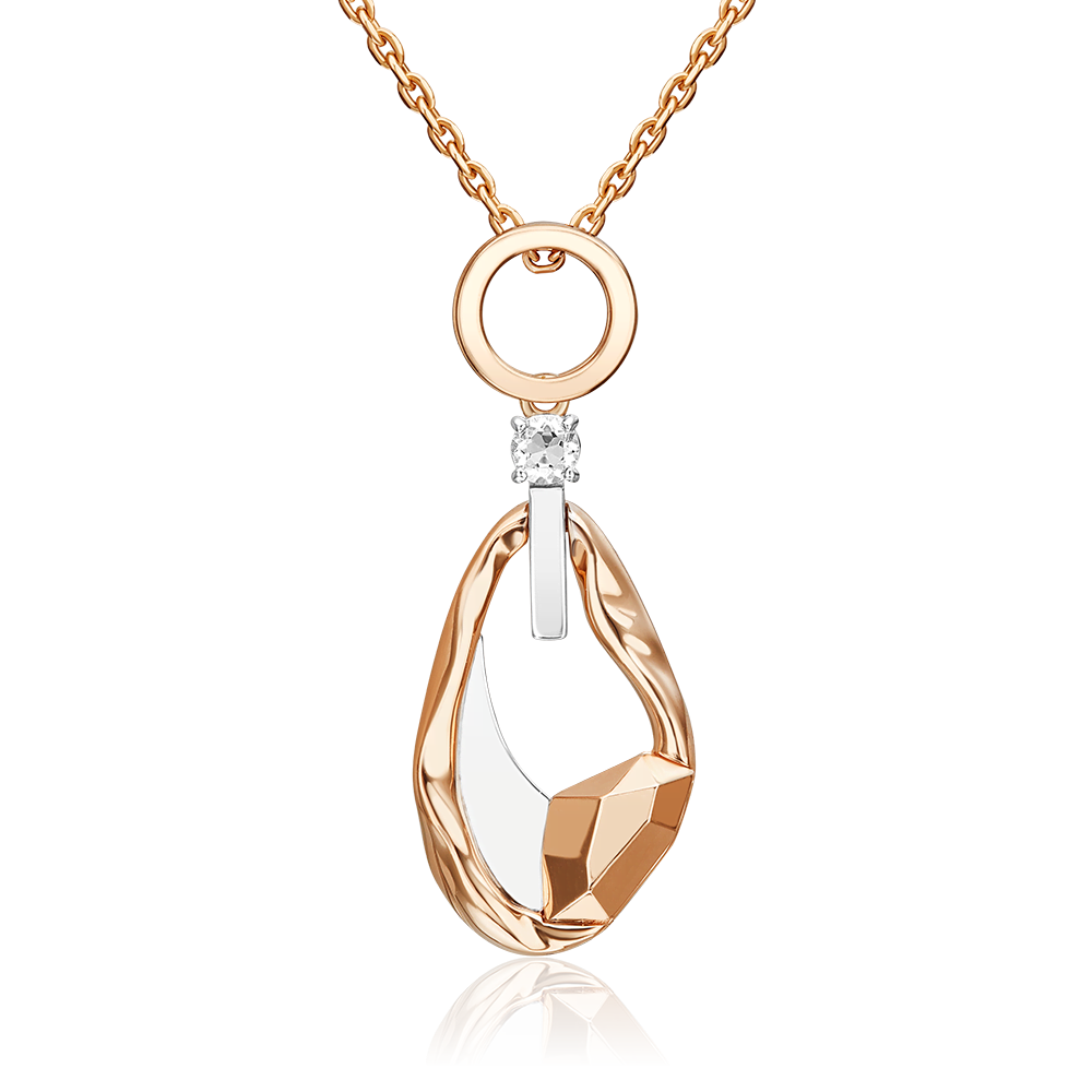 Подвеска из комбинированного золота с натуральным топазом white 03-3370-00-201-1111