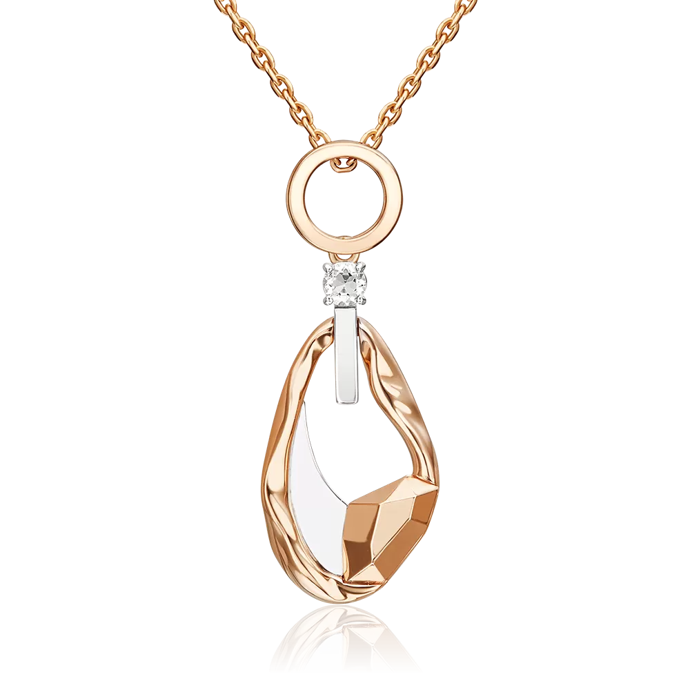 Подвеска из комбинированного золота с натуральным топазом white 03-3370-00-201-1111