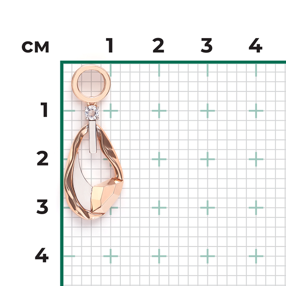 Подвеска из комбинированного золота с натуральным топазом white 03-3370-00-201-1111
