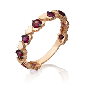 Кольцо из красного золота с гранатами 01-5329-00-204-1110-57