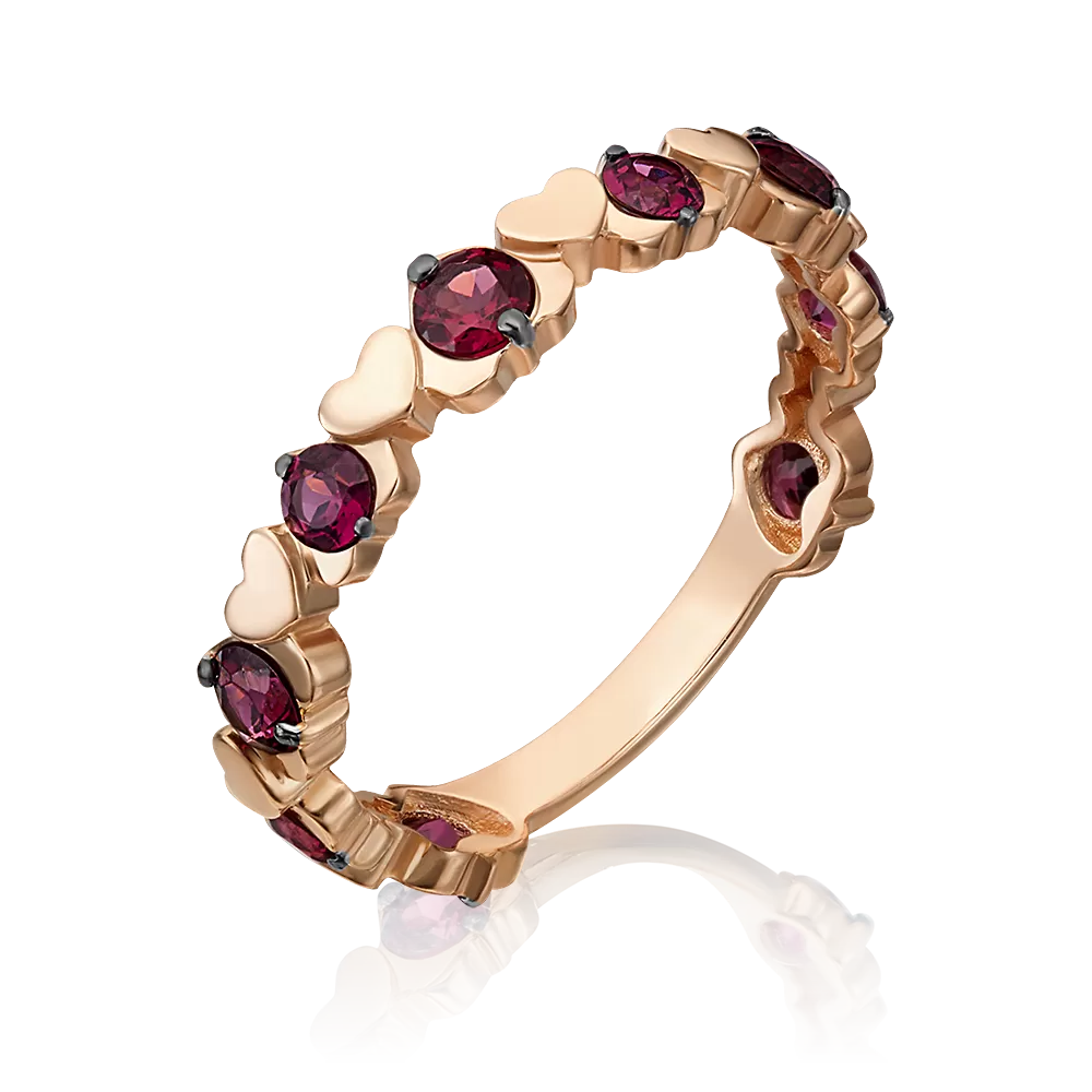 Кольцо из красного золота с гранатами 01-5329-00-204-1110-57