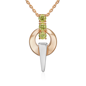 Подвеска из комбинированного золота с хризолитами 03-3575-00-205-1111