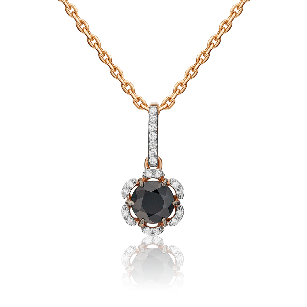 Подвеска из красного золота с сапфиром и бриллиантами 03-0543-00-105-1110-30