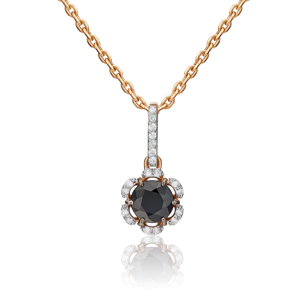 Подвеска из красного золота с сапфиром и бриллиантами 03-0543-00-105-1110-30