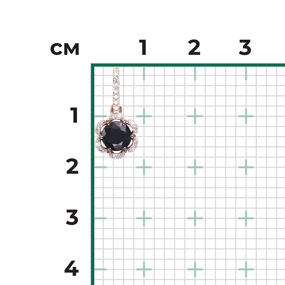 Подвеска из красного золота с сапфиром и бриллиантами 03-0543-00-105-1110-30